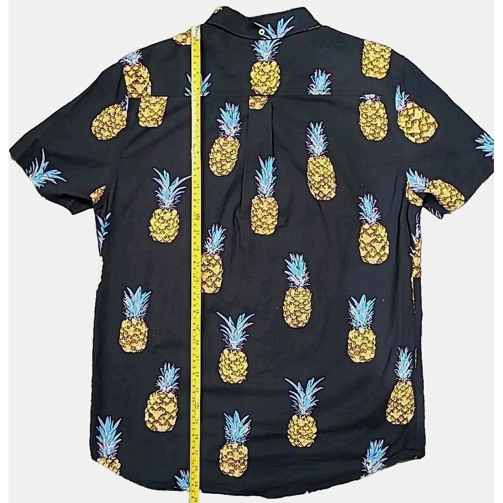 Chubbies‎ Shirt Mens L Black Pineapple Hawaiian Beach Pocket Short Sleeve Cotton - Picture 6 of 8